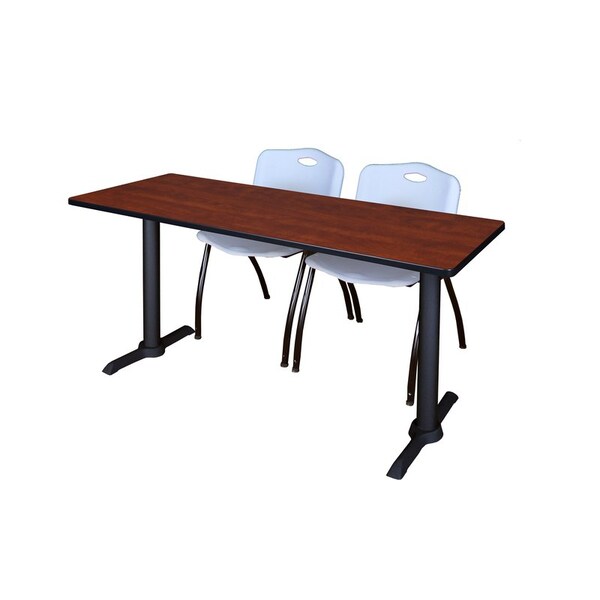 Cain Rectangle Tables > Training Tables > Cain Training Table & Chair Sets, 72 W, 24 L, 29 H, Cherry MTRCT7224CH47GY - main